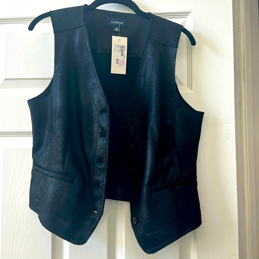 Black suede vest